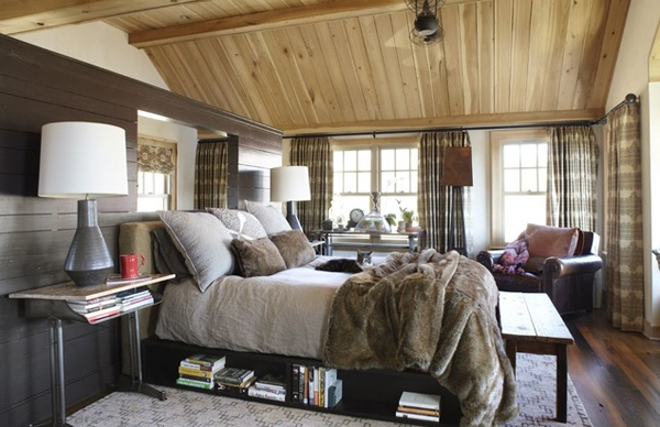 wooden ceiling bedroom