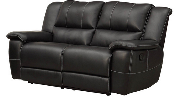 reclining black leather seat