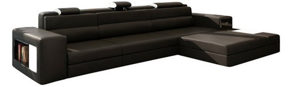 black leather furnitures