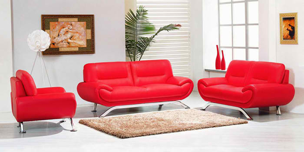 red leather sofa chair