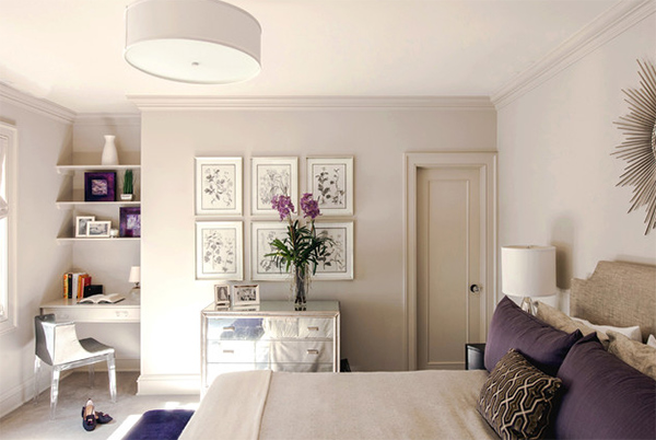 violet accent bedroom