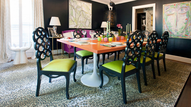 leopard dining set