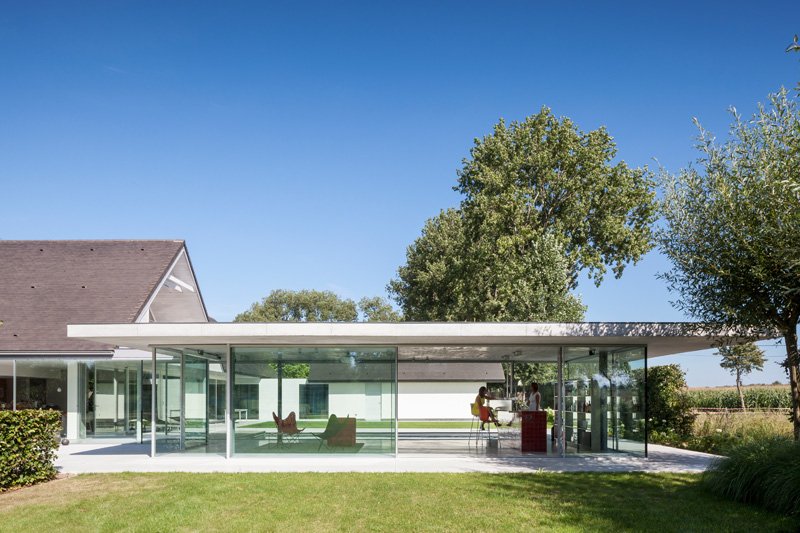 Concrete Pool House in Belgium