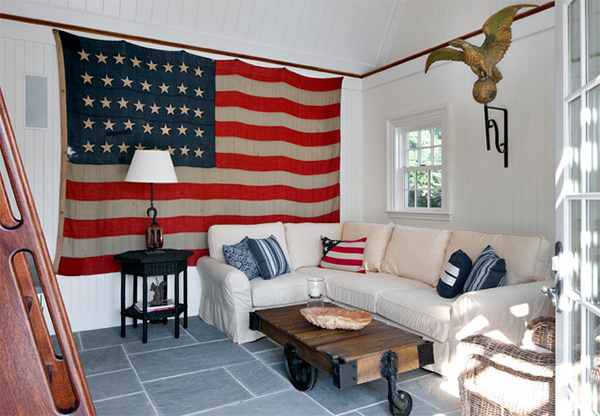 flags to decorate living room