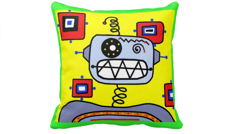 Atomic Robot Throw Cushion