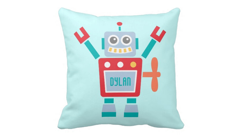 Vintage Cute Robot Toy For Kids Room Pillow