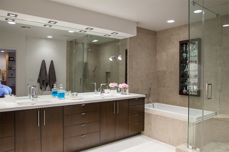 bathrooms with dark cabinets