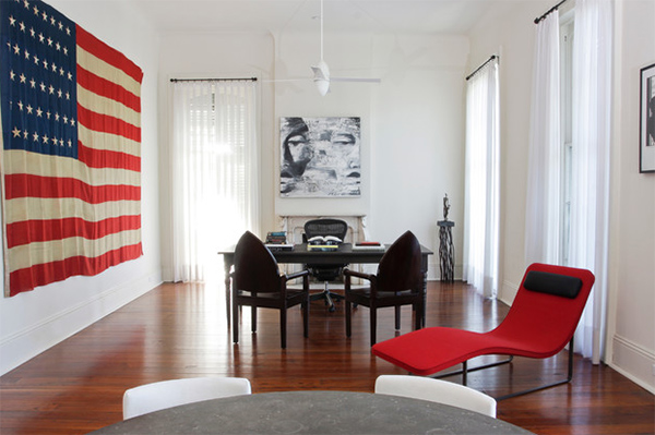 flag in living room