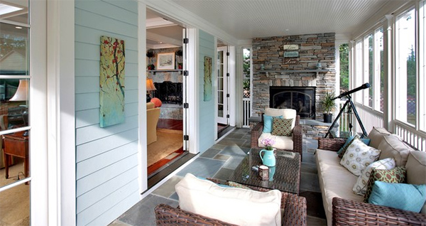 Family room and screened porch