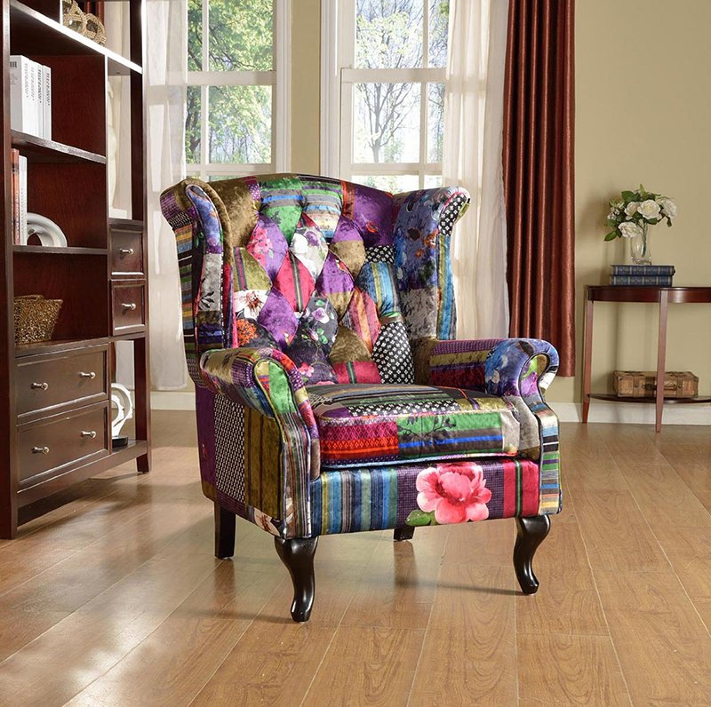 luxury patchwork fabric chair