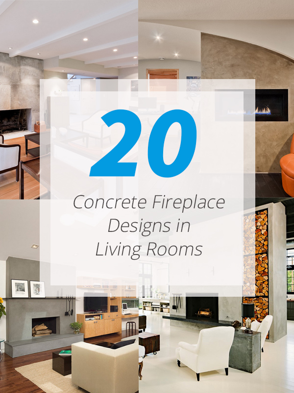 concrete fireplace living rooms