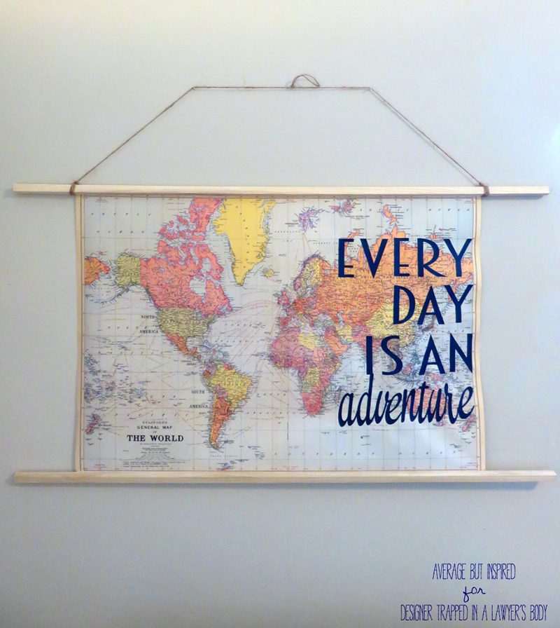 Easy DIY Travel Quote Map Art