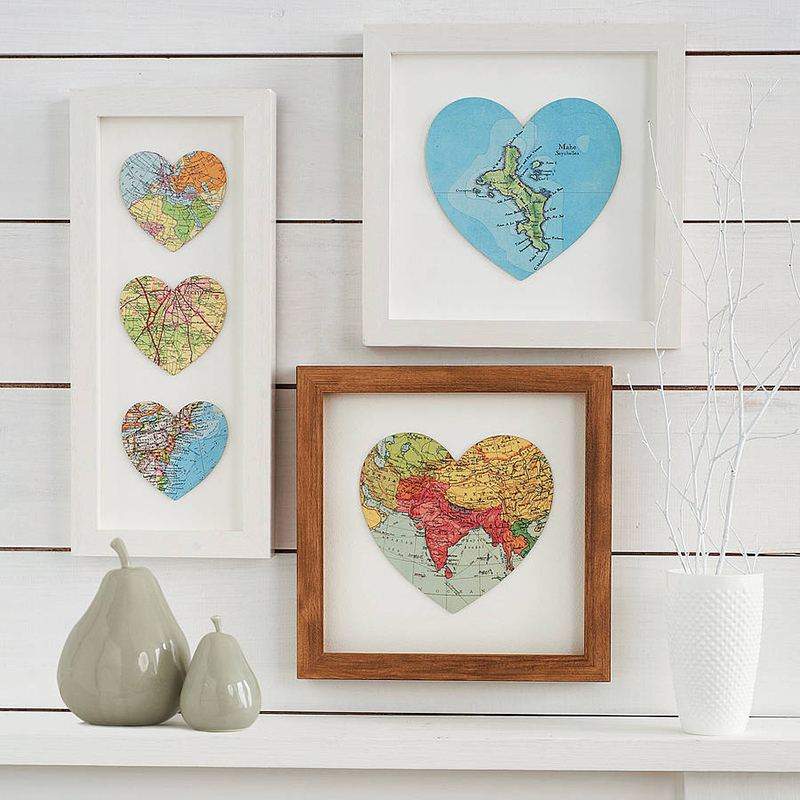 DIY Map Heart Art