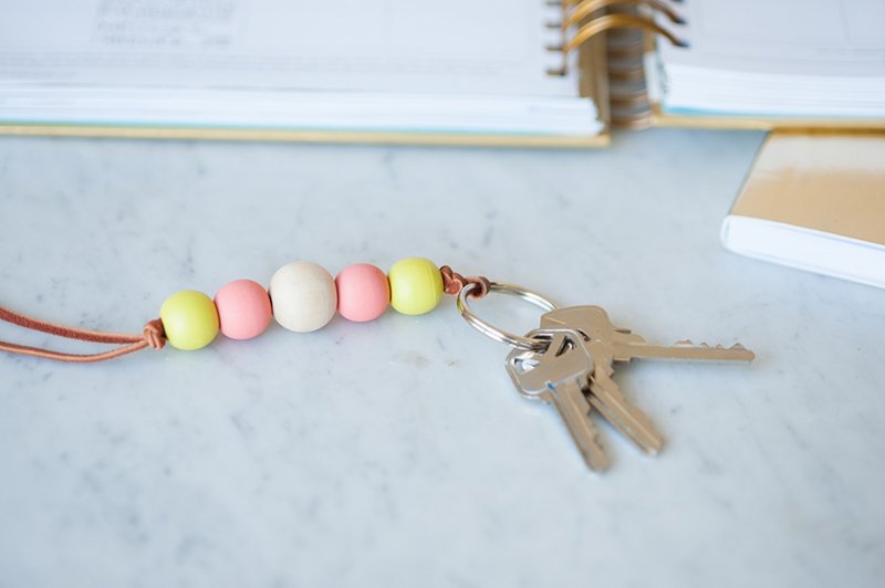 DIY Wooden Bead Keychain