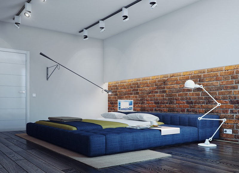 bedroom brick wall