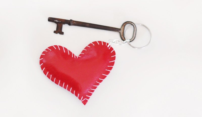 DIY Leather Heart Key Ring