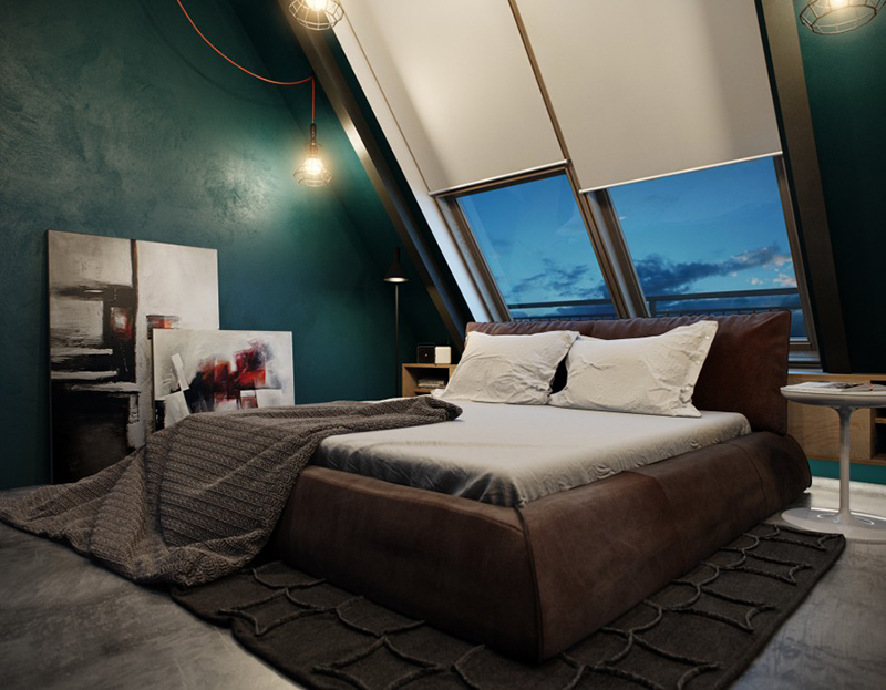 slanting ceiling bedroom