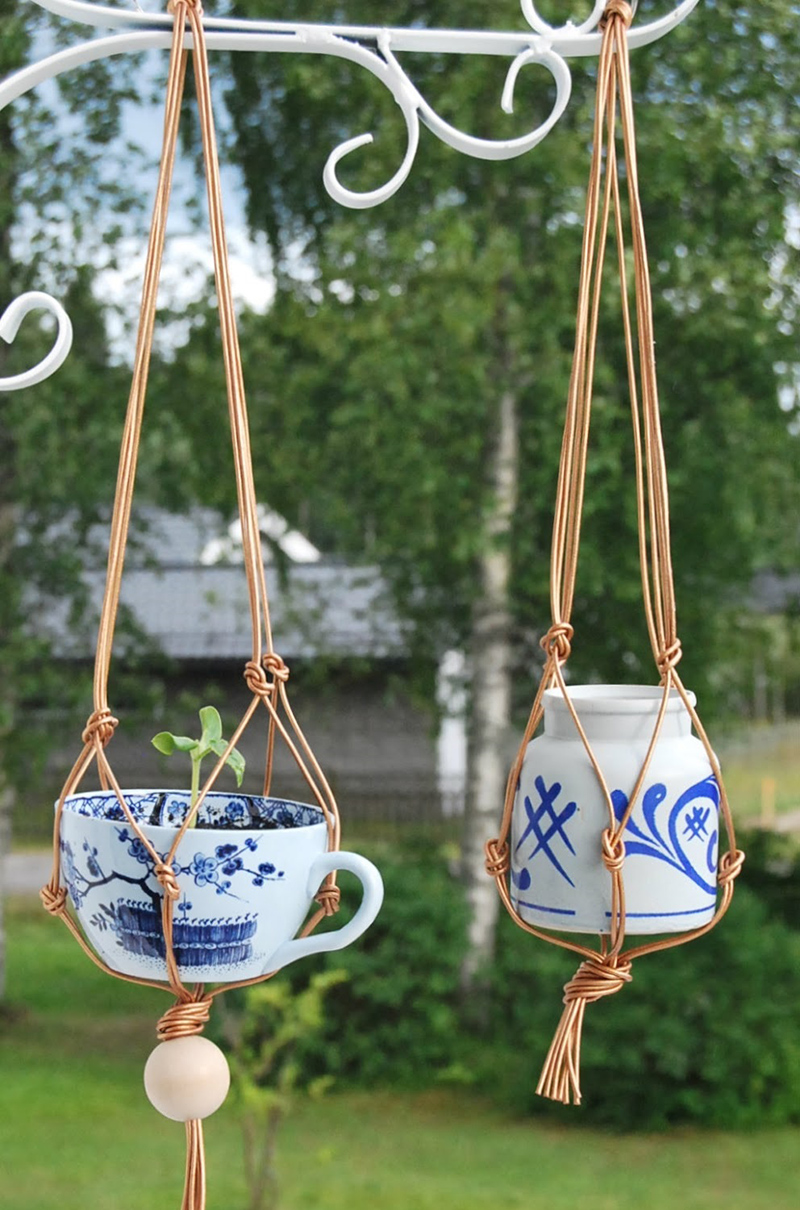 Hanging China Teacup Planters