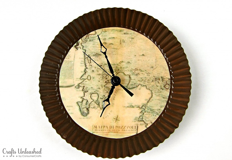 DIY Antique Map Wall Clock
