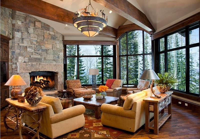 warm rustic living room