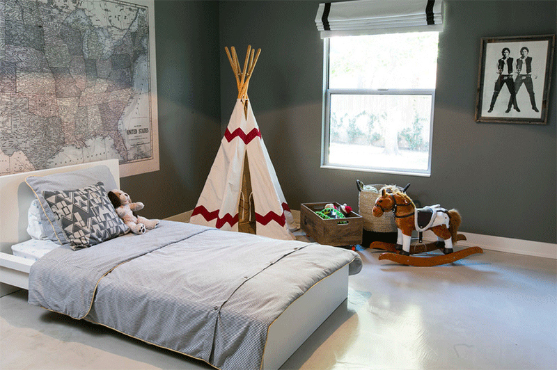 polka dots teepee bedroom