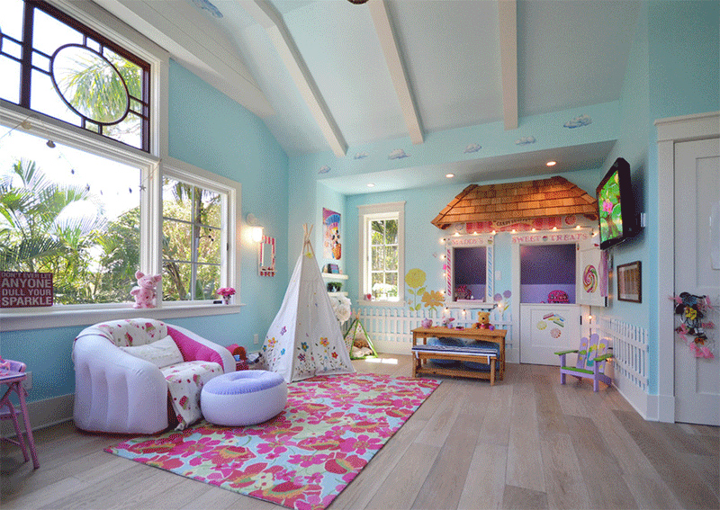 colorful living room teepee