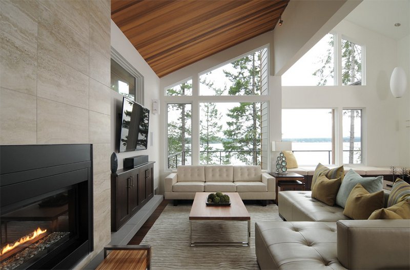 23 Living Rooms With Wooden Ceilings Exuding A Warm Aura