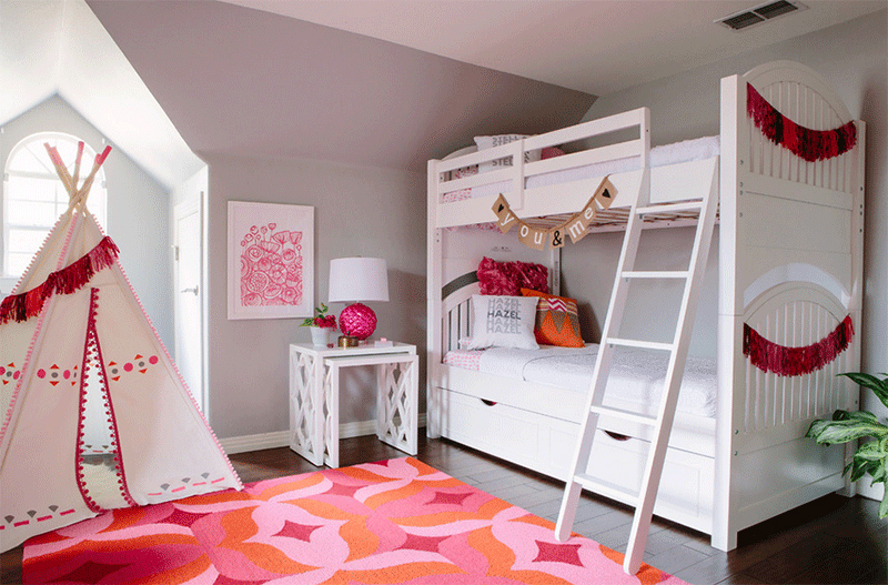 pink bedroom teepee