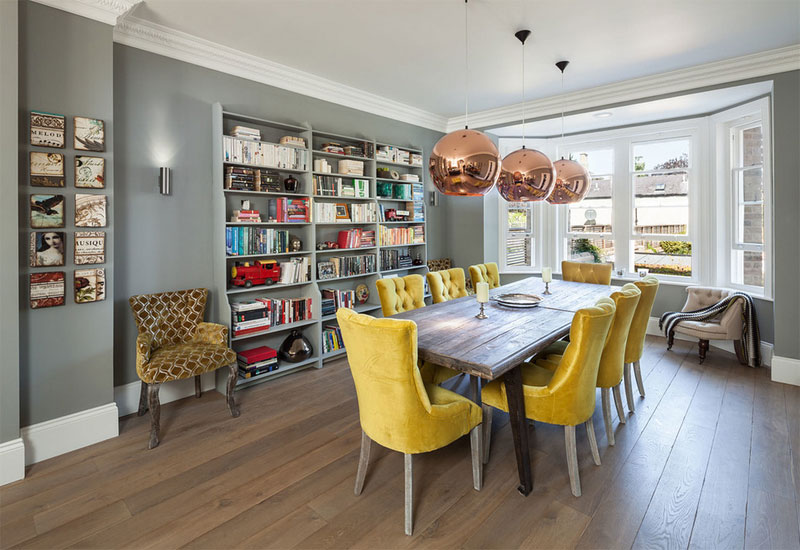 shiny chrome pendant light with shade