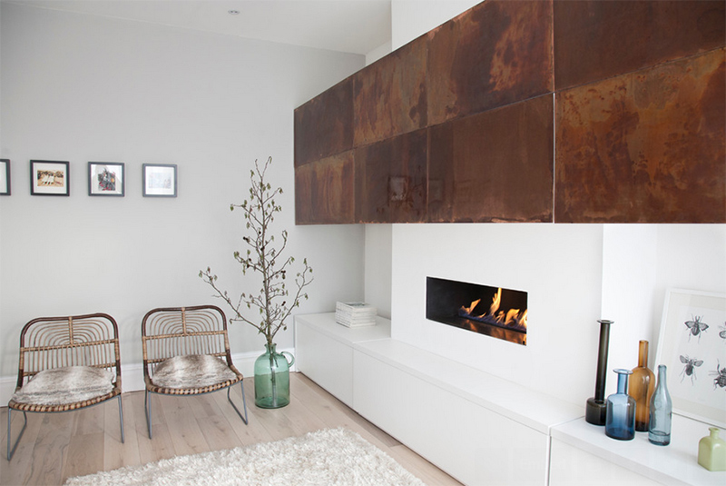 modern fireplace