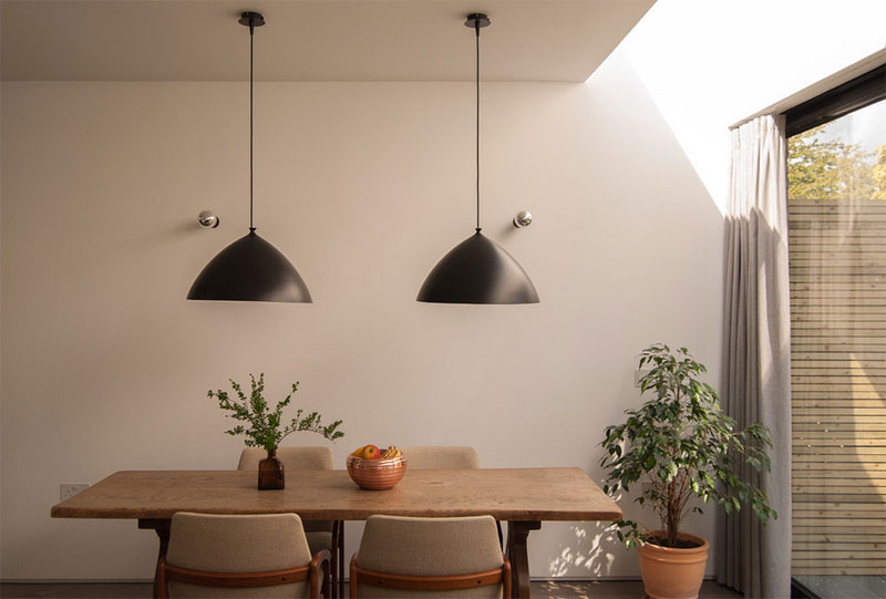 black metal pendant light with shade