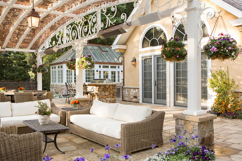 curved roof covered patio