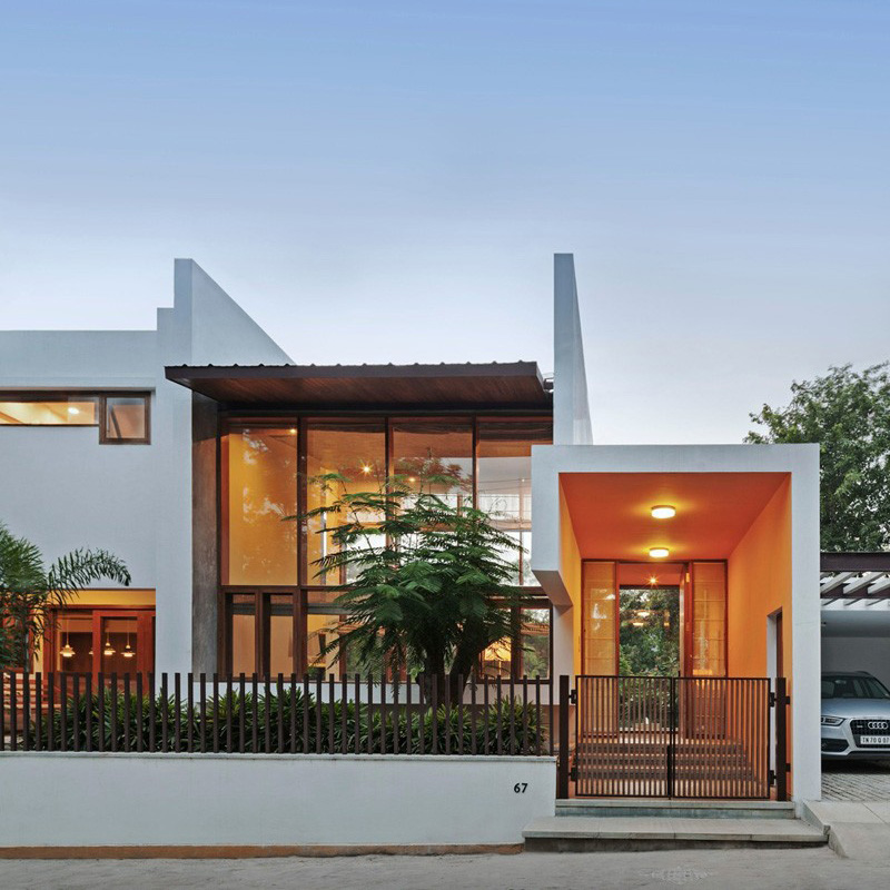 Enchanting And Fascinating Look Expose In The L Plan House In Bangalore India Home Design Lover