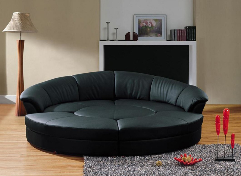 circle black sectional