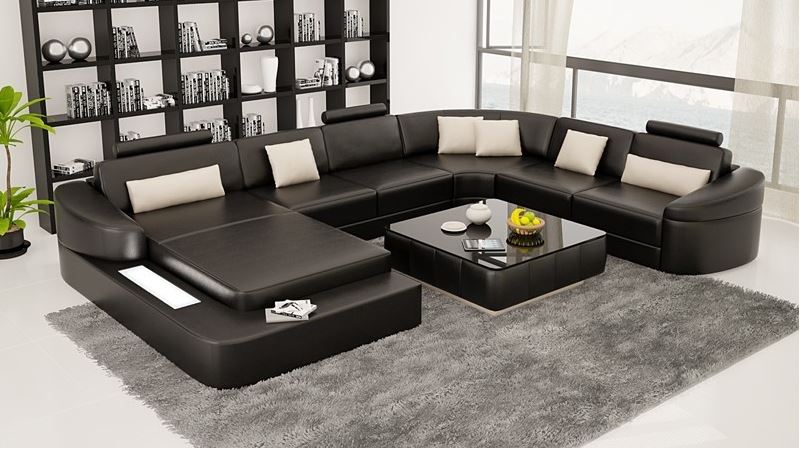 black sectional sofa