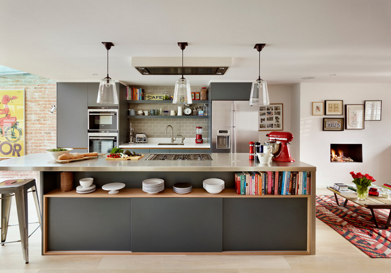 modern kitchen light over table