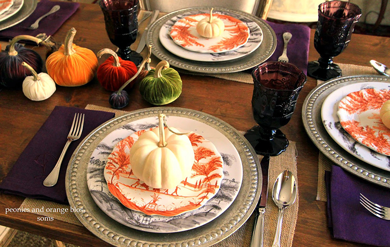 Thanksgiving Tablescape with Juliska and Pumpkins