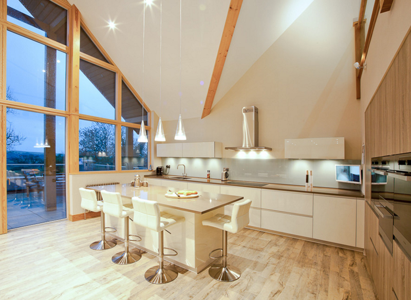 high ceiling kitchen