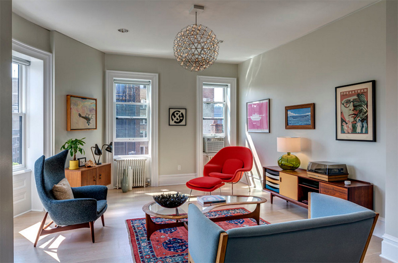 brick red accent chair