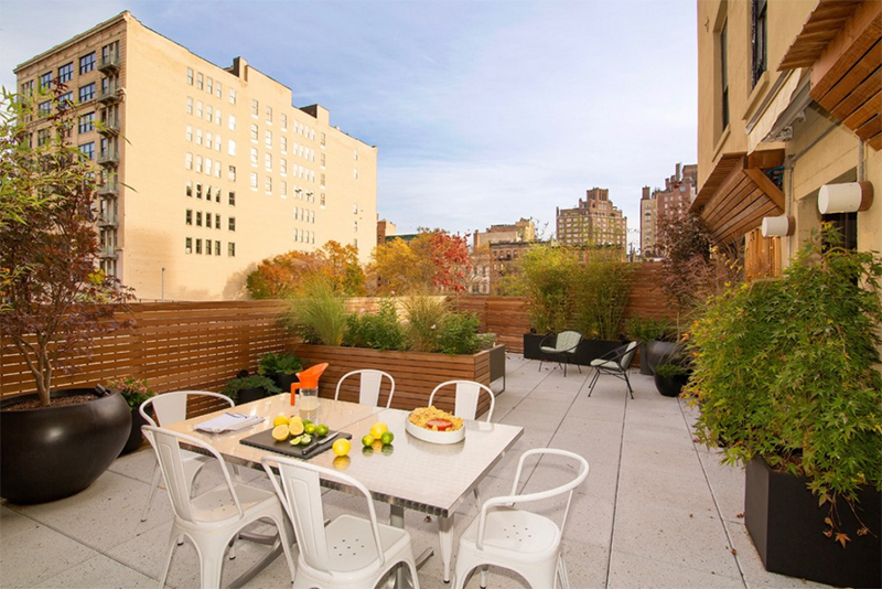 West Village Rooftop Garden with Fencing, Outdoor Furniture, Garden Rooms