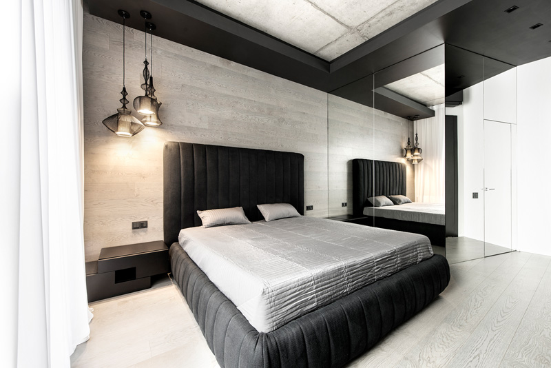 Black and White Apartment bedroom