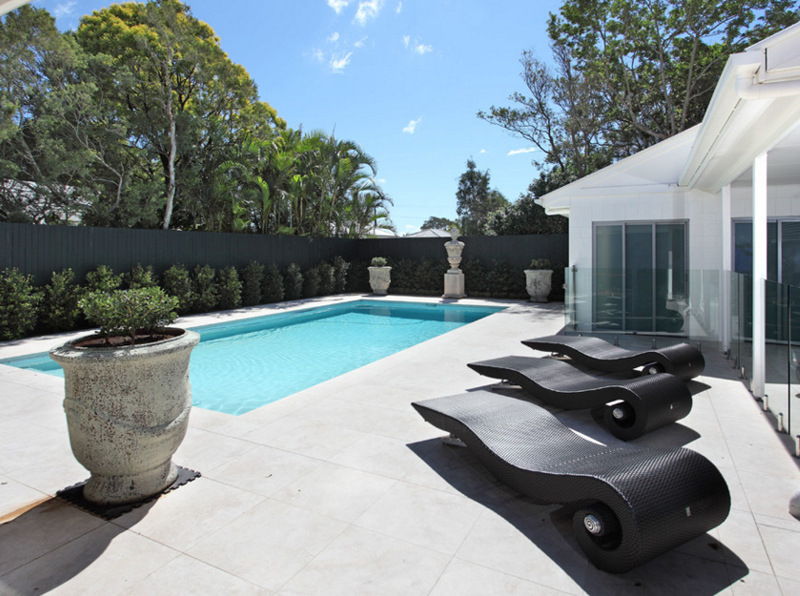 black and white pool chairs