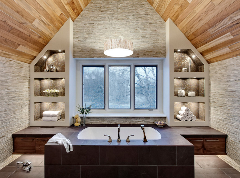 20 Contemporary Bathrooms with Vaulted Ceiling | Home ...