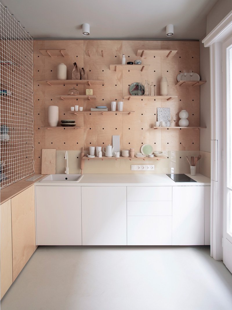 Small Apartment pegboard shelf