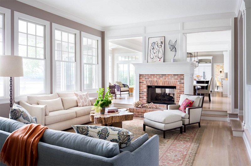 double sided fireplace between bedroom and living room