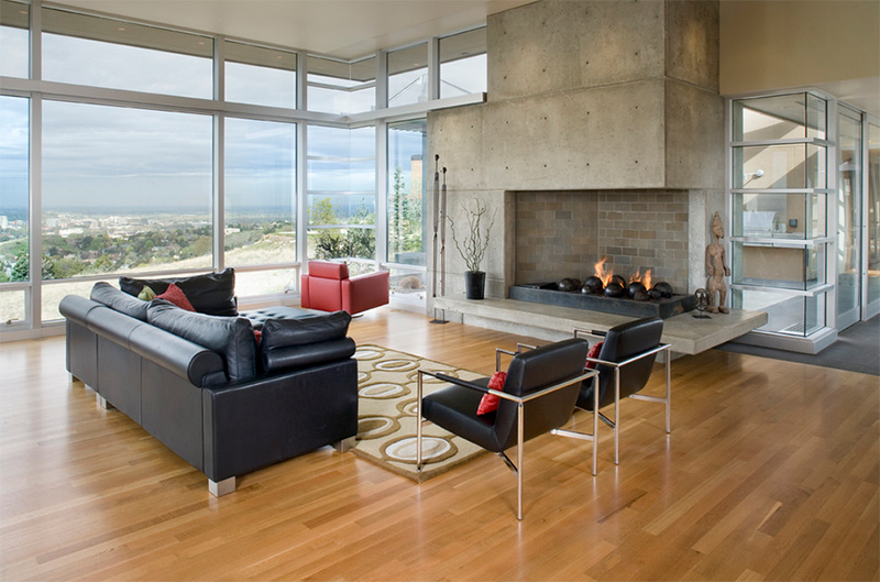 20 Concrete Fireplace Designs Highlighted in Well-Designed Living Rooms