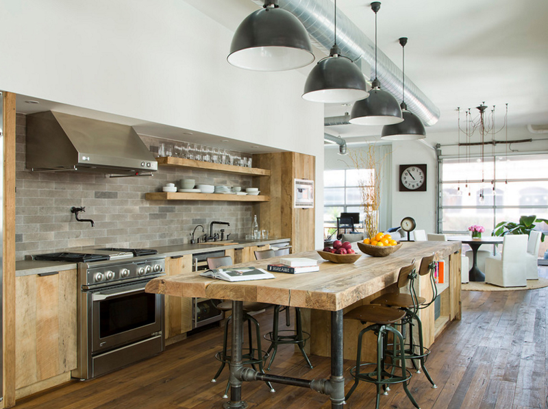 industrial looking kitchen lights