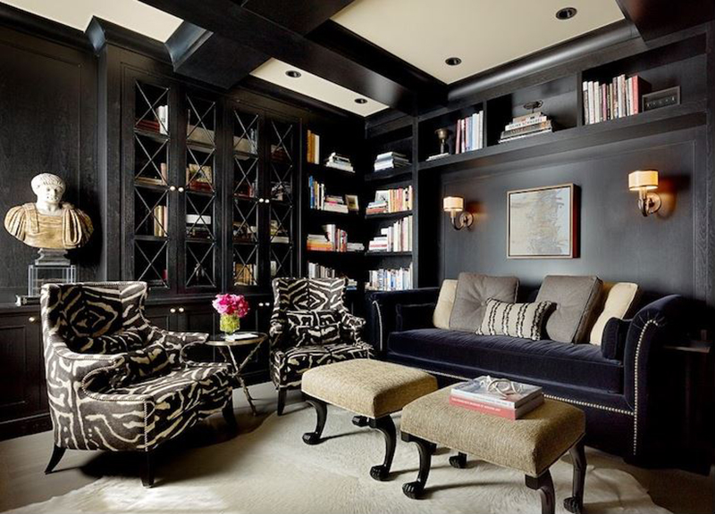 black living room