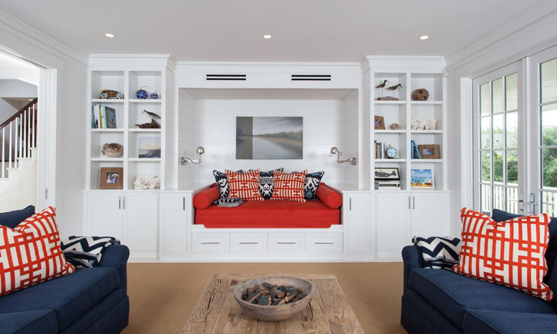 red living room