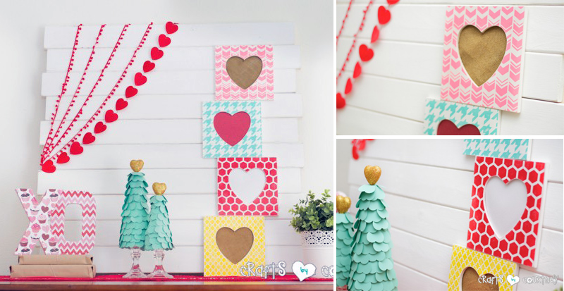 Stenciled Heart Frames